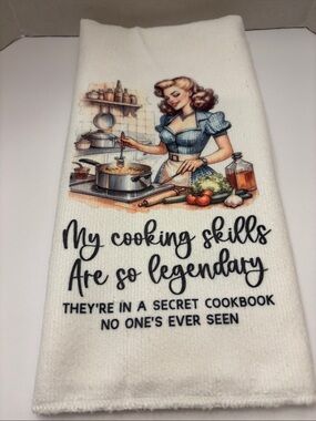 Vintage-Style White Kitchen Towel